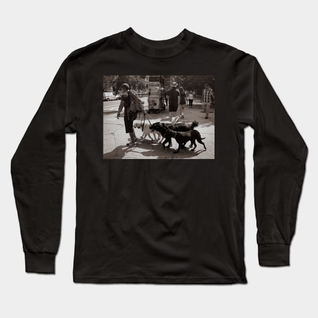 Dog Sitter Central Park New York City Long Sleeve T-Shirt by eleonoraingrid